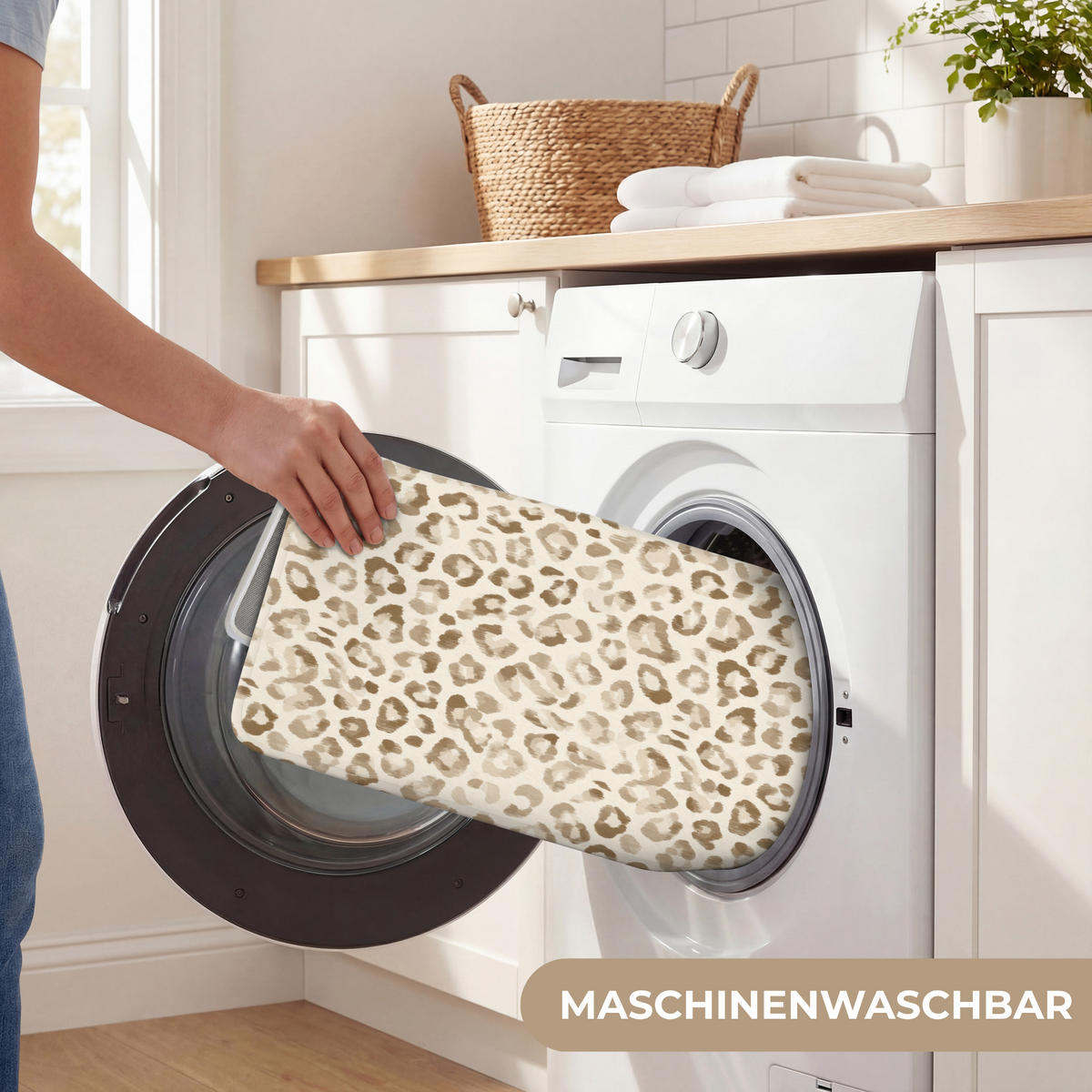 WC PŘEDLOŽKA Leopard - Classic - Béžová 50x80 cm - světle hnědá, textil/plast (50/1cm) - OnlyWow