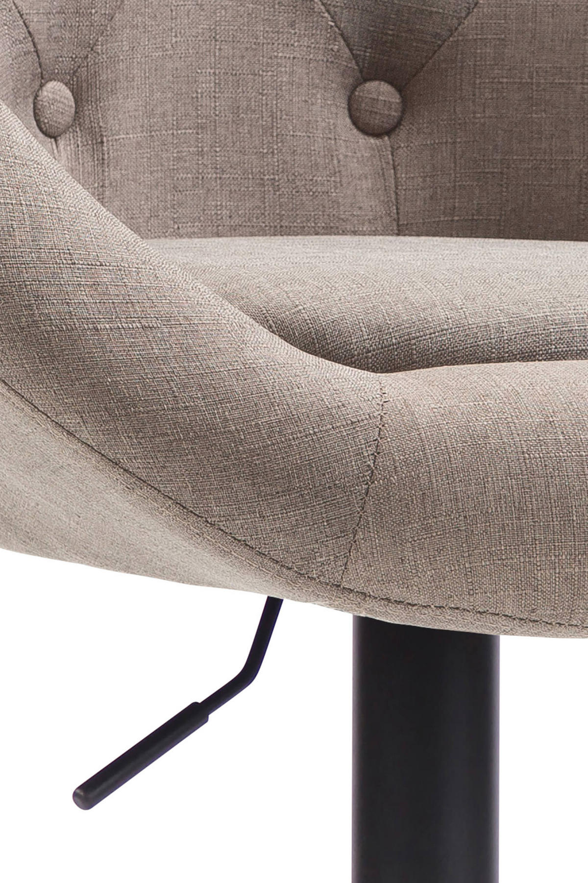 BARHOCKER Landern Stoff schwarz taupe - Taupe, Textil (65/128/57cm) - TPFLiving