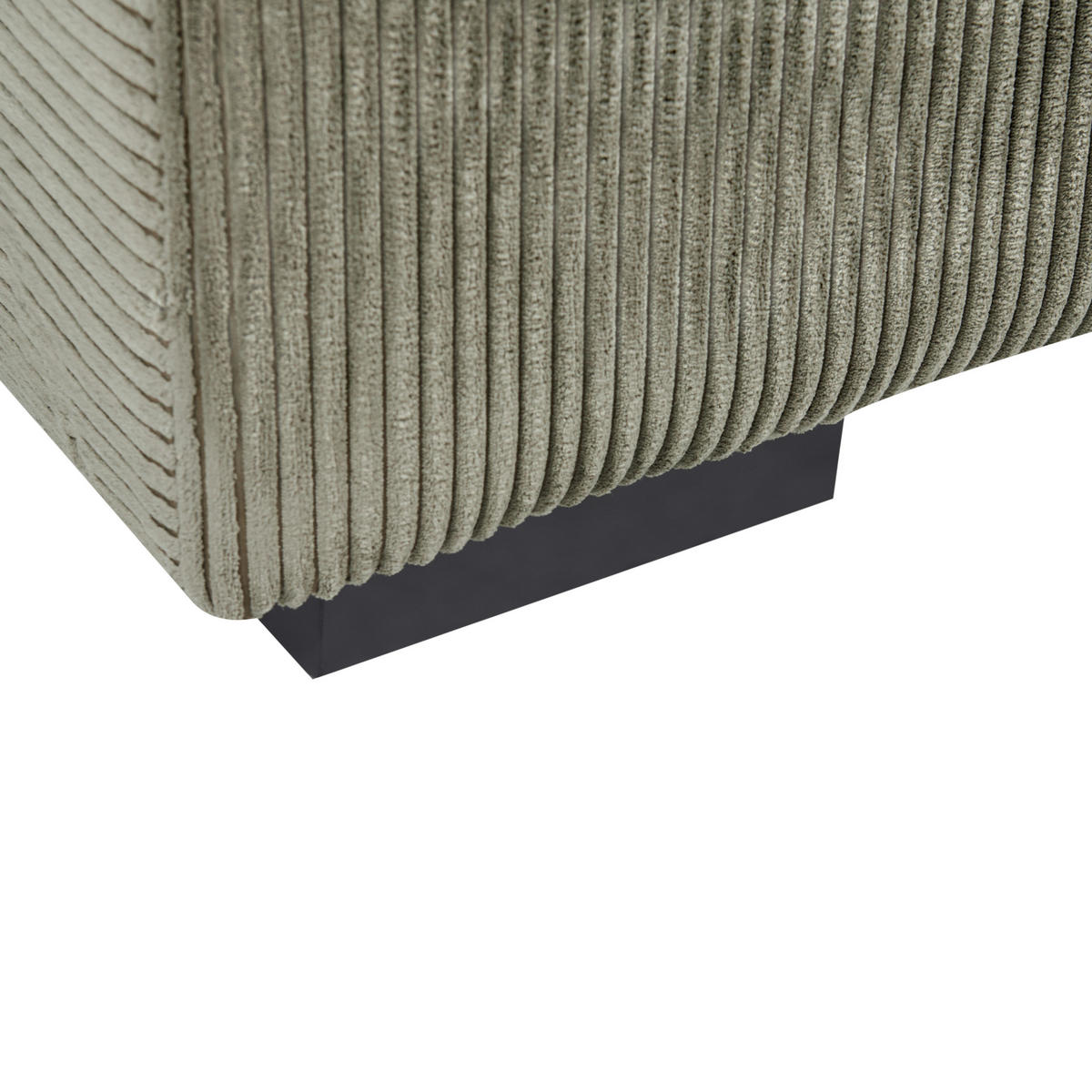 OTTOMANE Cord Grün Lungo - Schwarz/Grün, Textil (80/35/80cm) - Beliani