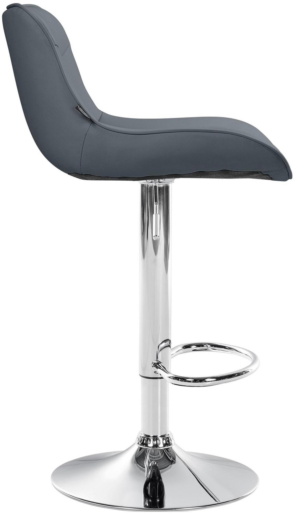 BARHOCKER 2er Set Vulcano Kunstleder chrom grau - Chromfarben/Grau, Kunststoff/Metall (49/106/51cm) - TPFLiving