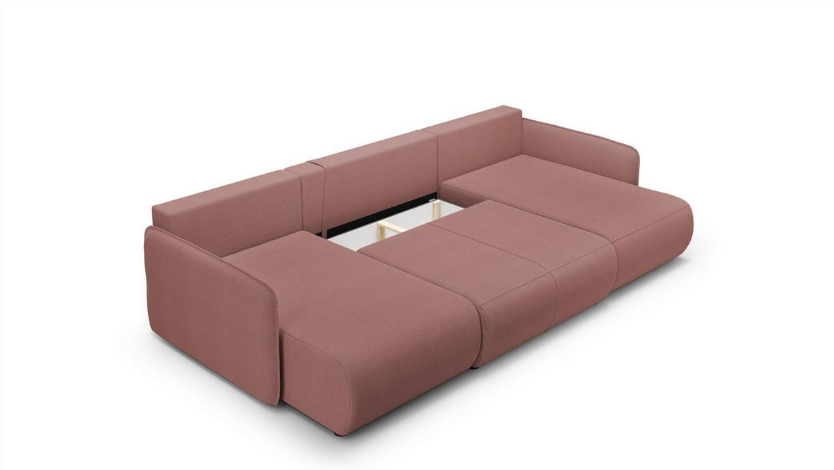 WOHNLANDSCHAFT Calgary - Rosa, Holzwerkstoff/Textil (290/86/148cm) - Fun Möbel