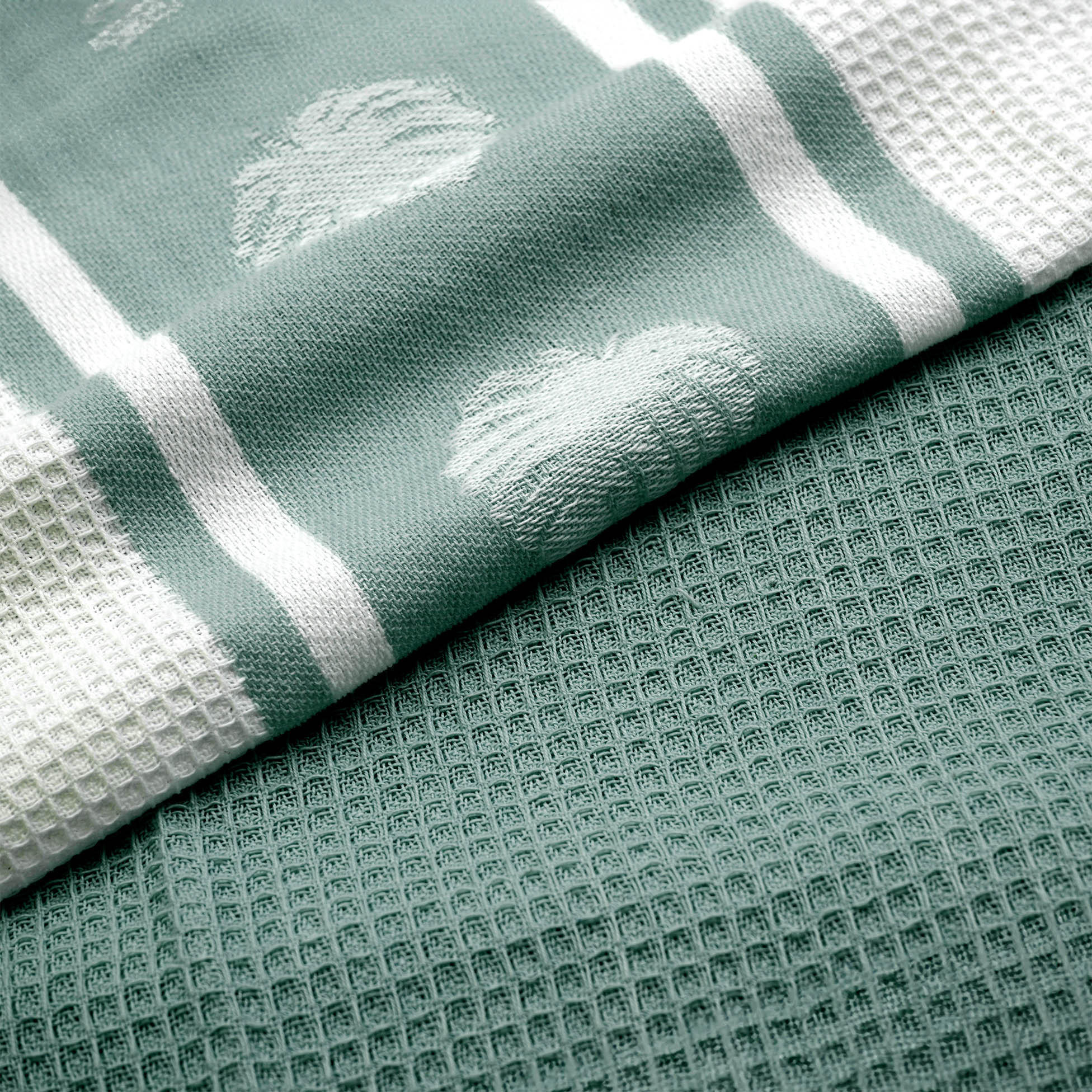 KÜCHENTÜCHER Ardenia 50/70 cm 2er-Set - Grün, Naturmaterialien (70/50cm) - Douceur d´intérieur