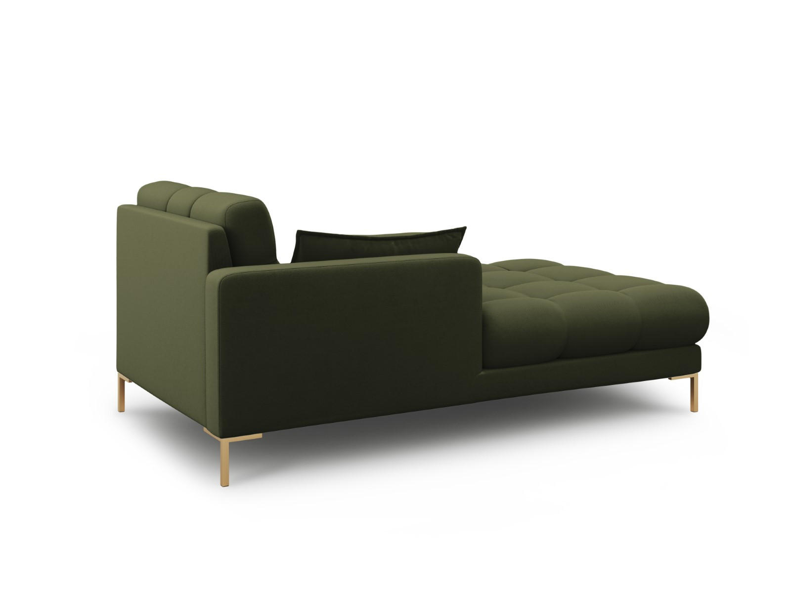 CHAISELONGUE links Mamaia aus strukturiertem Stoff grün - Grün, Textil (102/75/185cm) - Micadoni