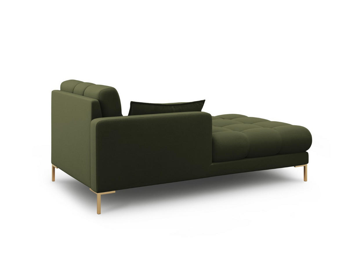 CHAISELONGUE links Mamaia aus strukturiertem Stoff grün - Grün, Textil (102/75/185cm) - Micadoni