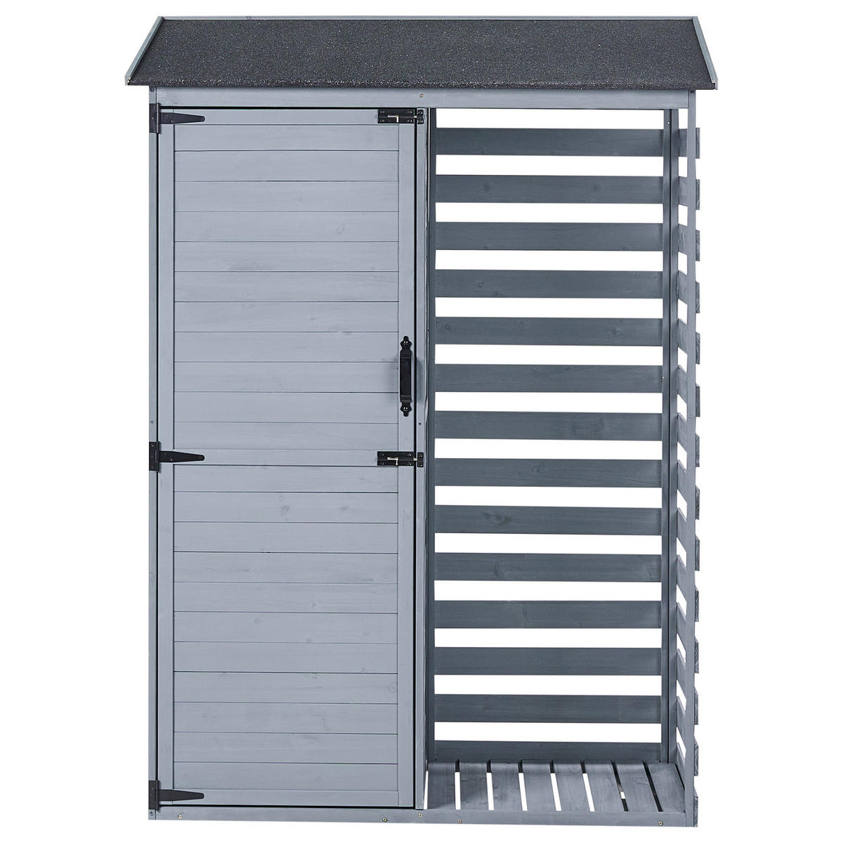 ȘOPRON PENTRU UNELTE 130 cm 57 cm gri Cengio - gri închis/negru, lemn (130/180/57cm) - Beliani