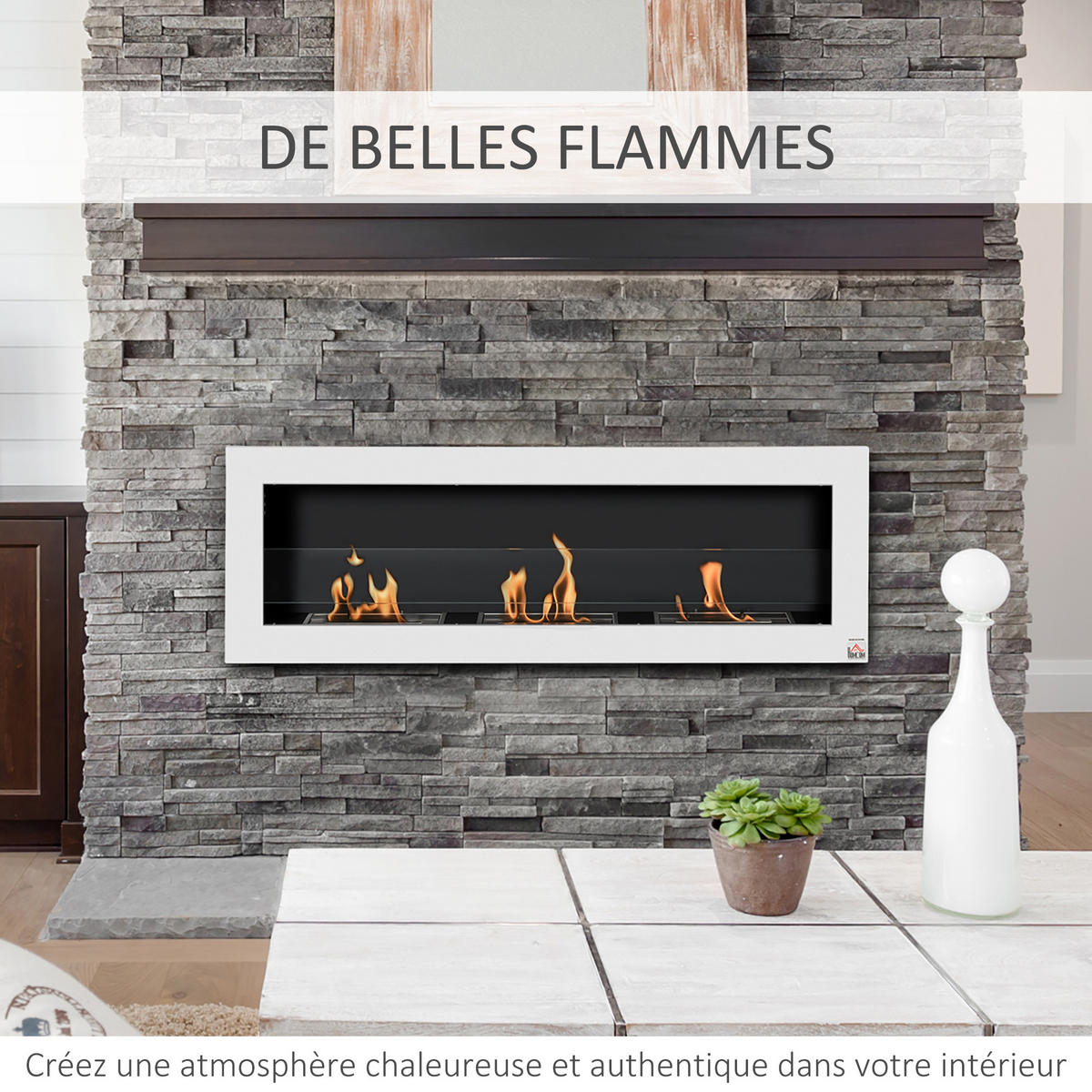 ETHANOLKAMIN DE-17033 Bauhaus 3 Brenner 3 L Weiß - Weiß, Metall (120/40/15cm) - ComfortXL