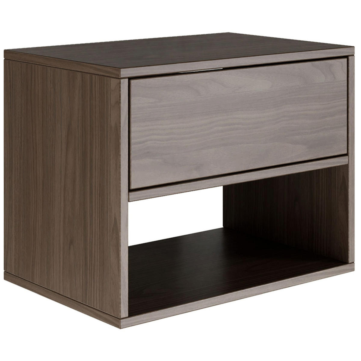 NACHTTISCH hängend Framme Walnuss Holzoptik mit Fach, 50 cm - Dunkelbraun, Holzwerkstoff (50/40/36cm) - Selsey