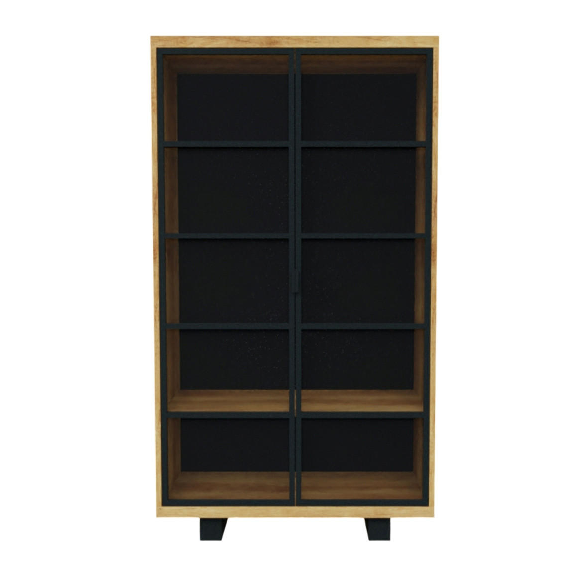 VITRINE mit Regalböden und Glastüren DELIO II - Eichefarben, Holz (100/180/45cm) - Rawood Furniture