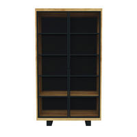 VITRINE mit Regalböden und Glastüren DELIO II - Eichefarben, Holz (100/180/45cm) - Rawood Furniture