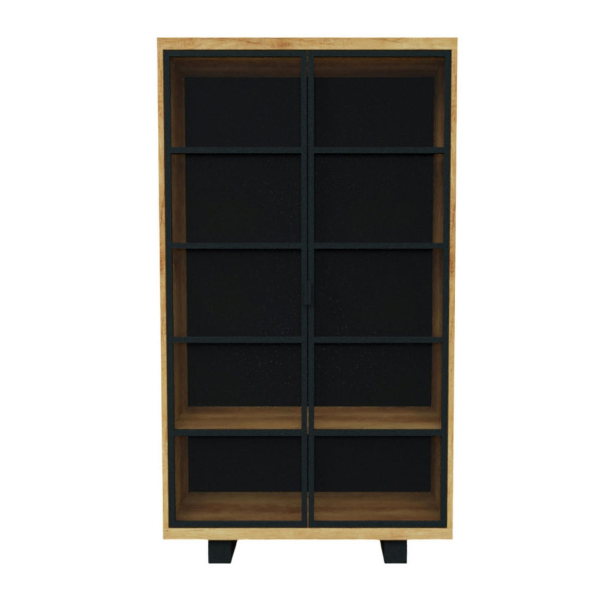 VITRINE mit Regalböden und Glastüren DELIO II - Eichefarben, Holz (100/180/45cm) - Rawood Furniture