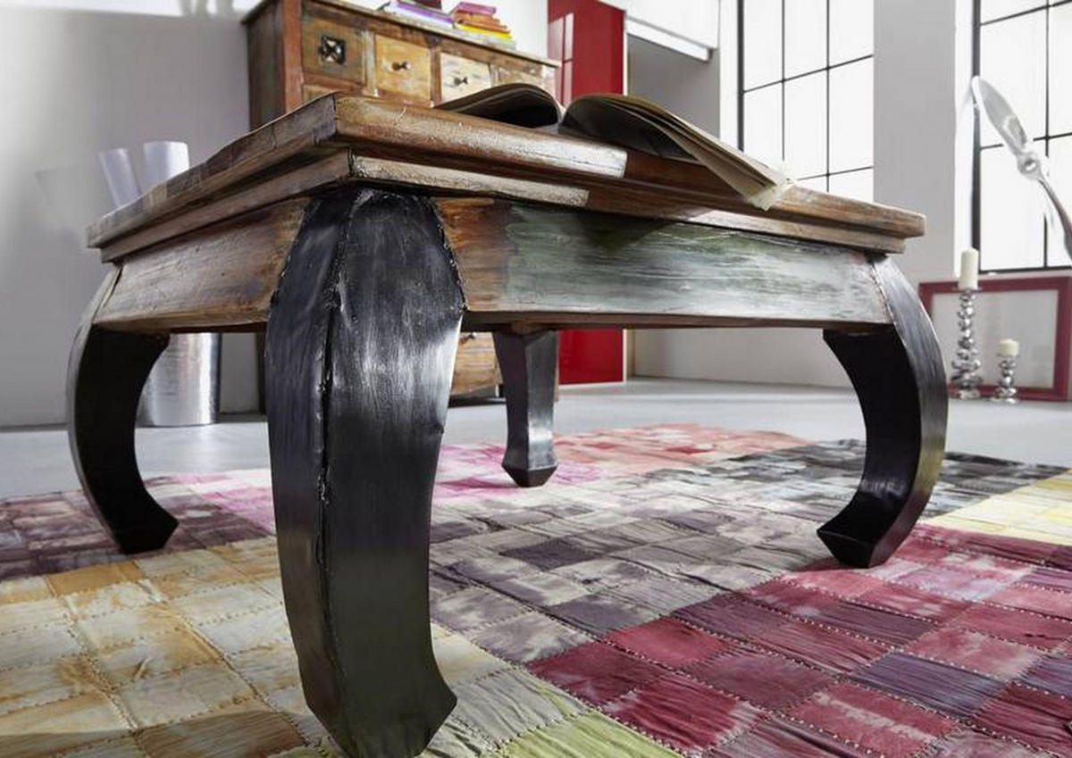 COUCHTISCH Altholz 80x80x45 mehrfarbig lackiert NATURE OF SPIRIT #71 - Multicolor, Holz (80/80/45cm) - Massivmoebel24