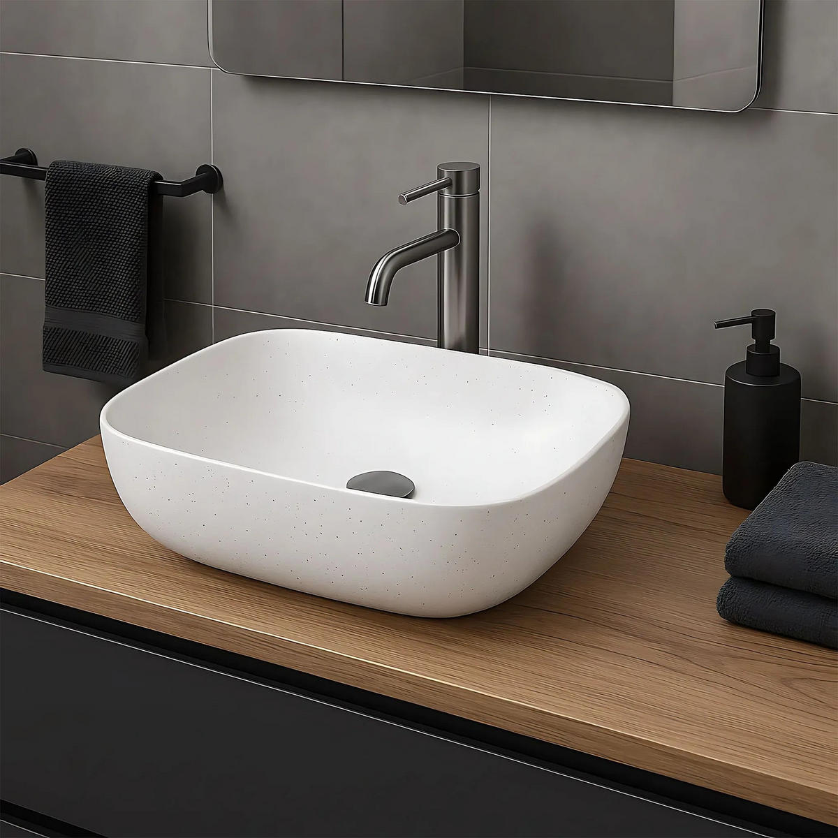 AUFSATZWASCHBECKEN Rea Belinda Warm - Beige, Keramik (33/13.5/46.5cm) - REA