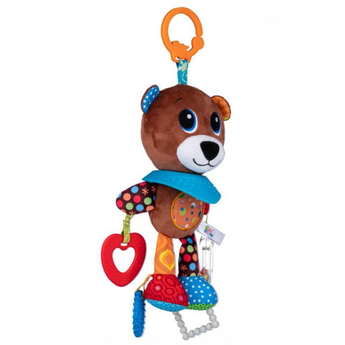 BABYRASSEL Baby Plüsch- Teddy 81132 braun C-Ring, Beißring, Greifling, Kuscheltier, Plüsch, ab Geburt, weich - Braun, Textil (14/8/26cm) - Bali Bazoo