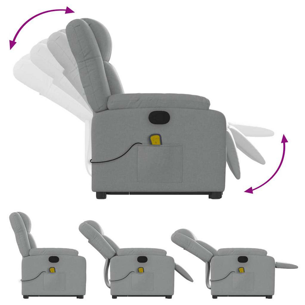 MASSAGESESSEL Macaulay - Grau, Metall (77/99/95cm) - Nettlife