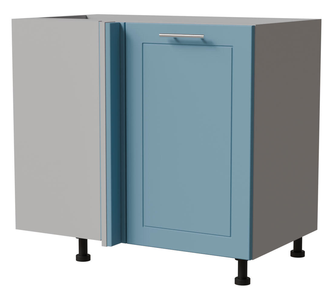 ECKVERBINDUNGSSCHRANK Bari D13U/90 Grau / RAL 5024 pastellblau 90 / 50 / 82cm - Blau/Grau, Holz/Holzwerkstoff (90/82/50cm) - Feldmann-Wohnen