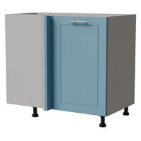 ECKVERBINDUNGSSCHRANK Bari D13U/90 Grau / RAL 5024 pastellblau 90 / 50 / 82cm - Blau/Grau, Holz/Holzwerkstoff (90/82/50cm) - Feldmann-Wohnen