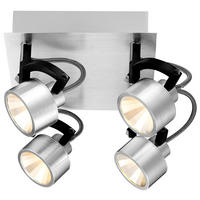 LED DECKENLEUCHTE HALEY Silber gebürstet - Silberfarben, Metall (18/18/15cm) - Globo Lighting