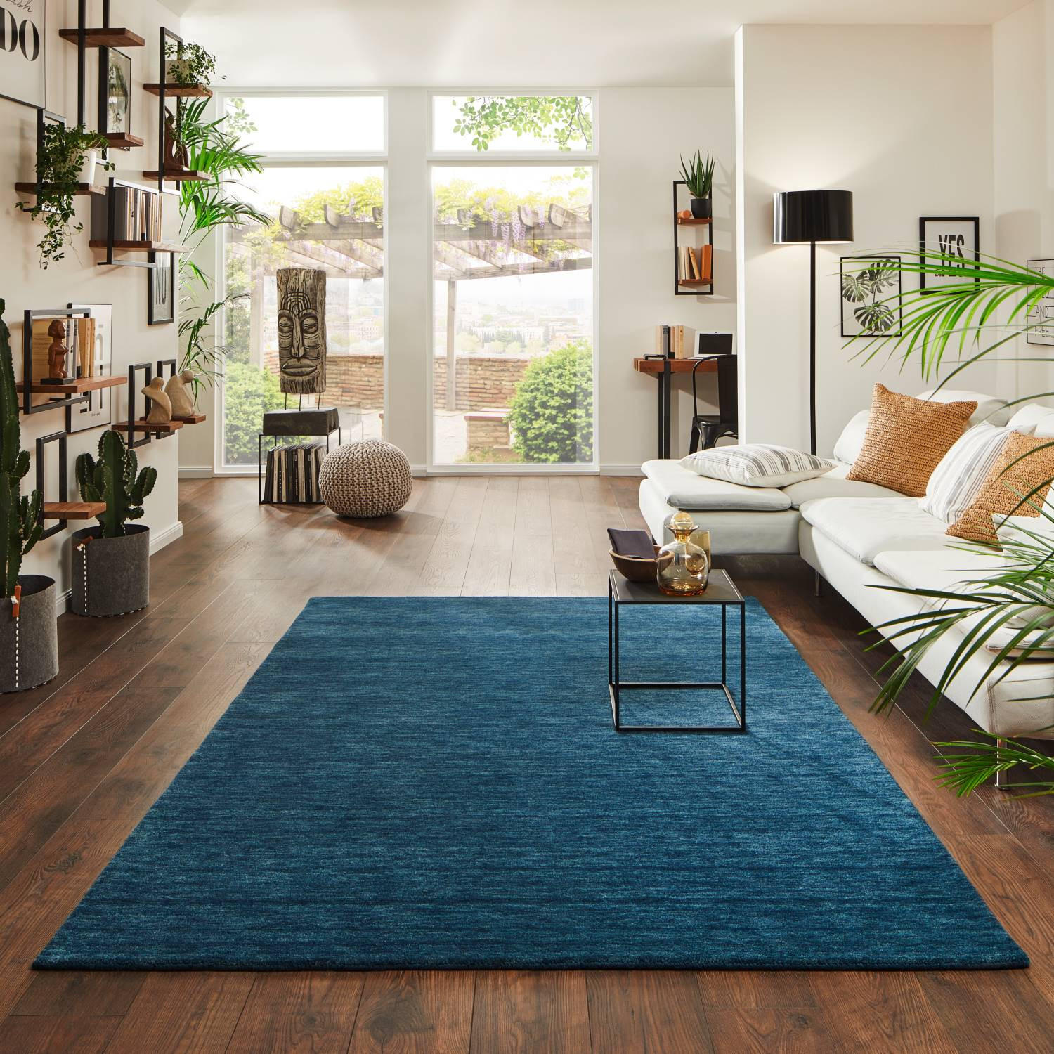 WOLLTEPPICH 70/140 cm Jaipur - Türkis, Naturmaterialien (70/140cm) - Steffensmeier
