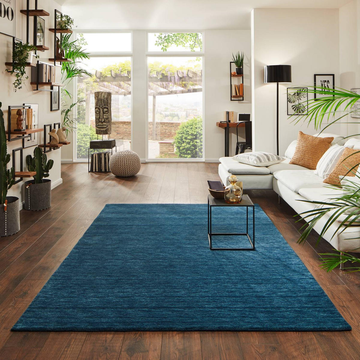 WOLLTEPPICH 70/140 cm Jaipur - Türkis, Naturmaterialien (70/140cm) - Steffensmeier