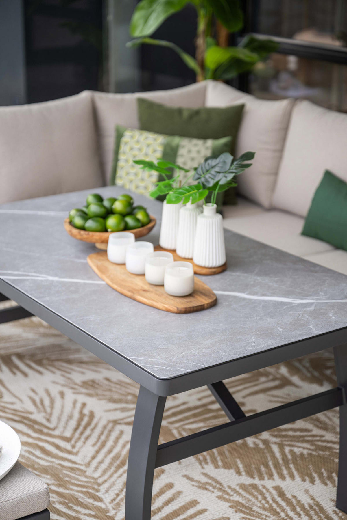 GARTENLOUNGESET Vasano 4-teilig, Premium Dining Ecklounge Set, Gartenmöbelset - Anthrazit, Metall - GARDEN IMPRESSIONS