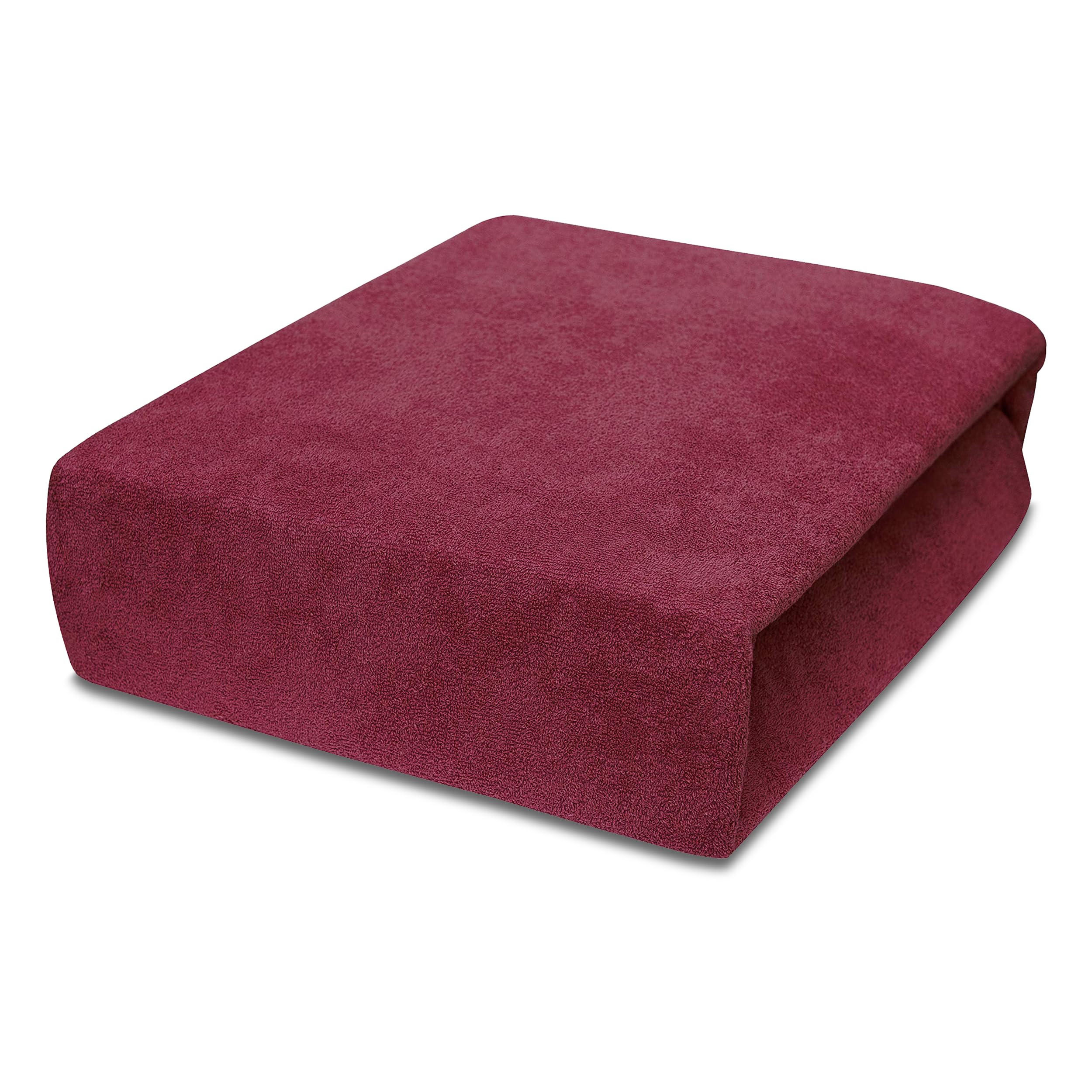 SPANNBETTLAKEN 90/160 cm, Jersey Elastisch 100 % Baumwolle Bordeux - Bordeaux, Textil (90/160cm) - Best For Home