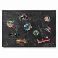 MAGNETTAFEL 60x40 cm Schwarzer Rahmen Eleganter Schwarzer Marmor - Mokka, Metall (60/50/0.4cm) - TULUP
