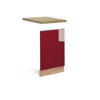 FRONTBLENDE Fame-Line Bordeaux Hochglanz 45 cm, AP Eiche - Bordeaux/Eiche Wotan, Holzwerkstoff (45/67.4/1.6cm) - Vicco