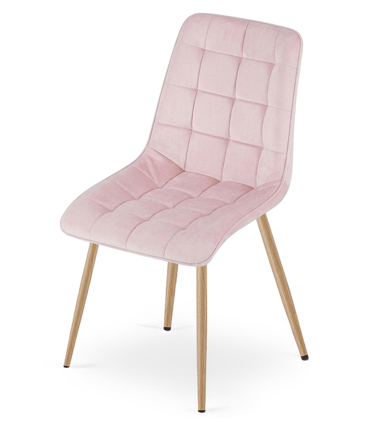 STUHL Hellrosa 49x60 cm SPLIT Samtbezug - Hellrosa, Metall (49/56/60cm)