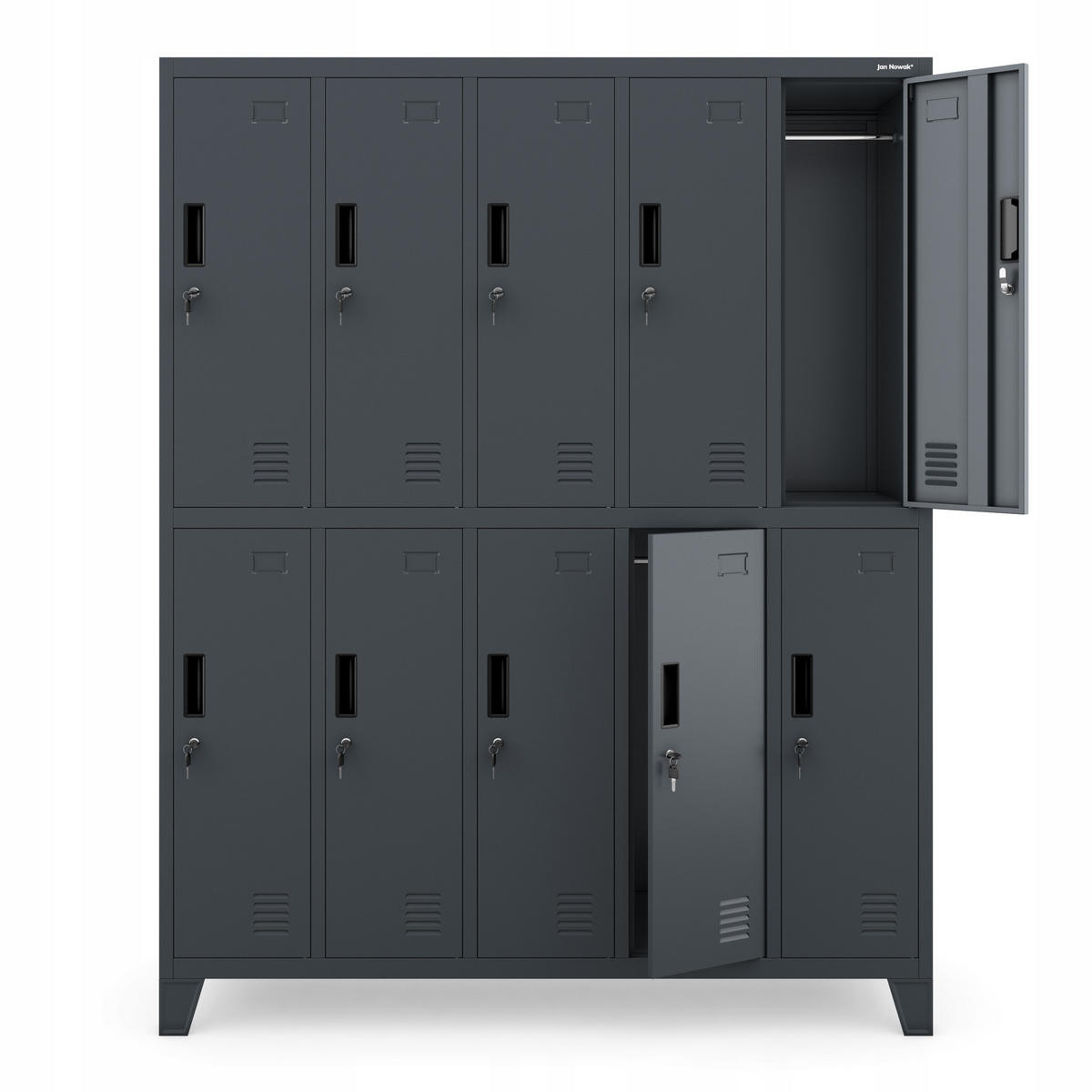 SCHLIESSFACHSCHRANK Bartek - Anthrazit, Metall (136/172/45cm) - Jan Nowak