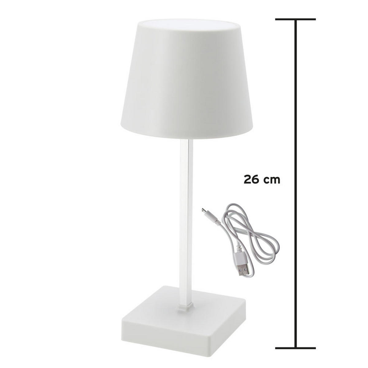 LED TISCHLEUCHTE Weiß Unifarben - Weiß, Metall (10.5/10.5/26cm) - Cepewa