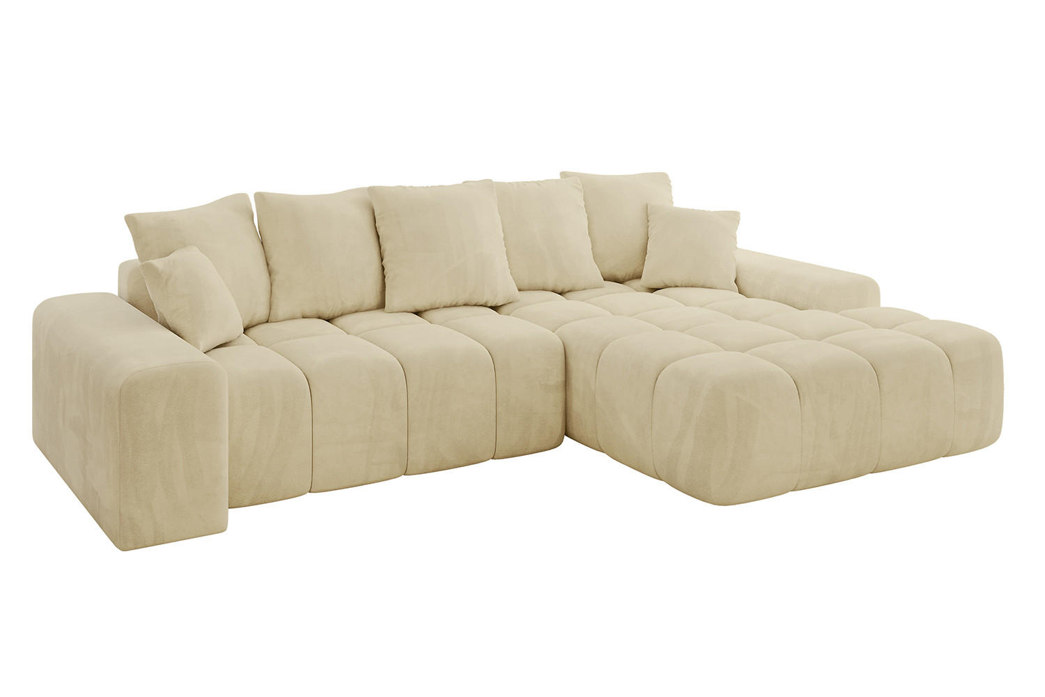 ECKSOFA Ottomane Rechts ENSI-L - 267x164x88 cm Taupe - Taupe, Holzwerkstoff/Kunststoff (164/267cm) - ALTDECOR