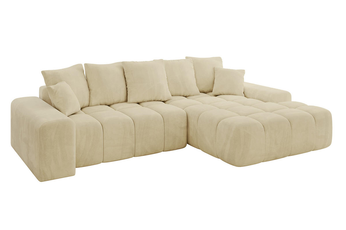 ECKSOFA Ottomane Rechts ENSI-L - 267x164x88 cm Taupe - Taupe, Holzwerkstoff/Kunststoff (164/267cm) - ALTDECOR