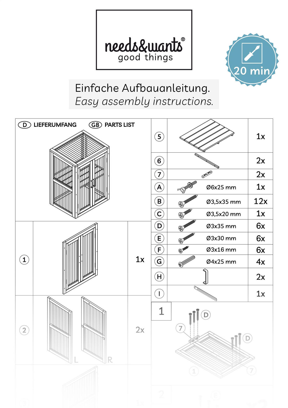 GEWÄCHSHAUS aus Holz für Balkon & Garten, mit Polycarbonat - Braun, Holz (56/76/43cm) - needs&wants