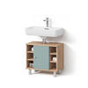 WASCHBECKENUNTERSCHRANK Fucino Grün/Goldkraft Eiche 60 x 54 cm - Eiche Wotan/Grün, Holzwerkstoff (60/54/32cm) - Livinity®
