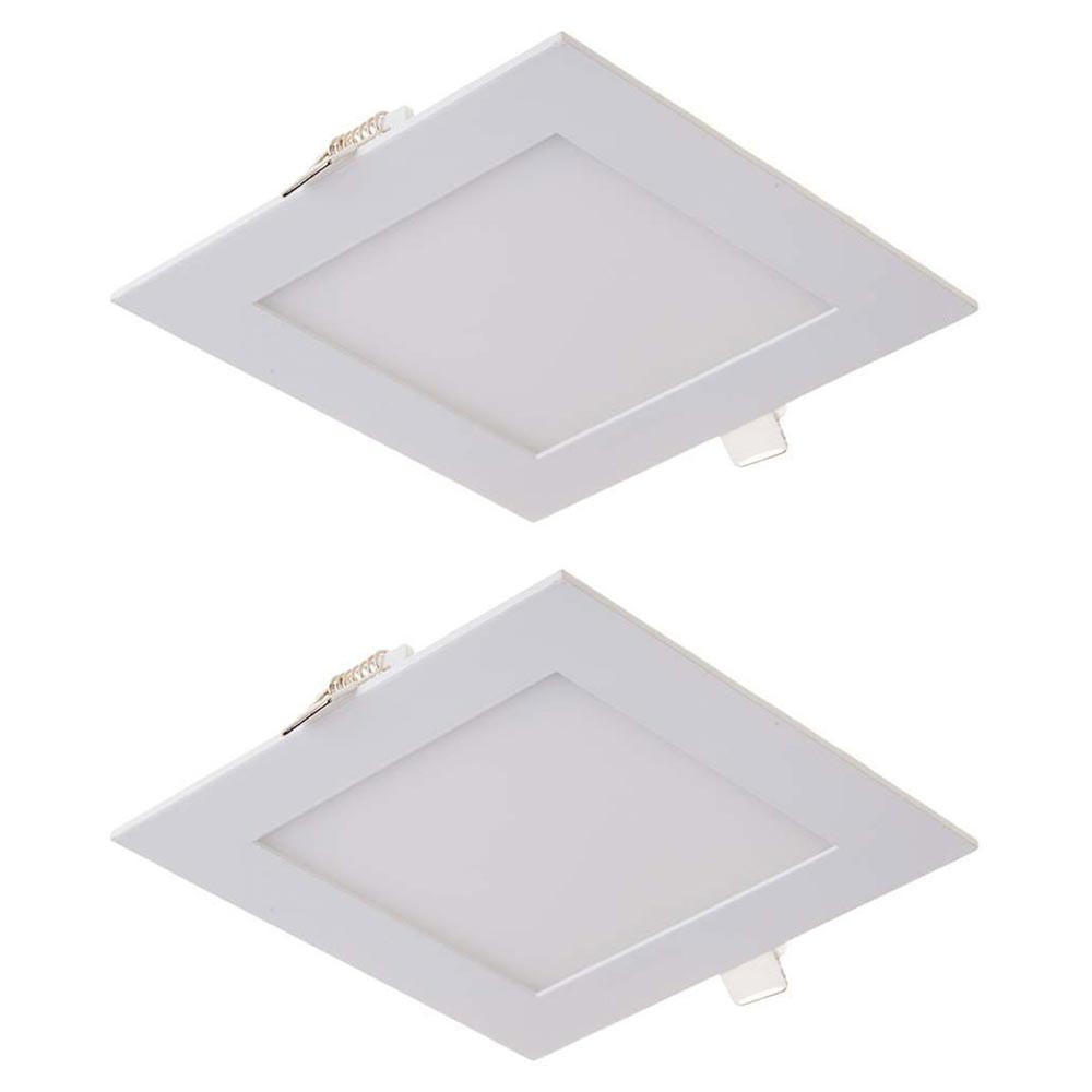 LED EINBAUPANEL Aluminium Kunststoff Weiß 2er Set - Weiß, Metall (12/12/2cm)