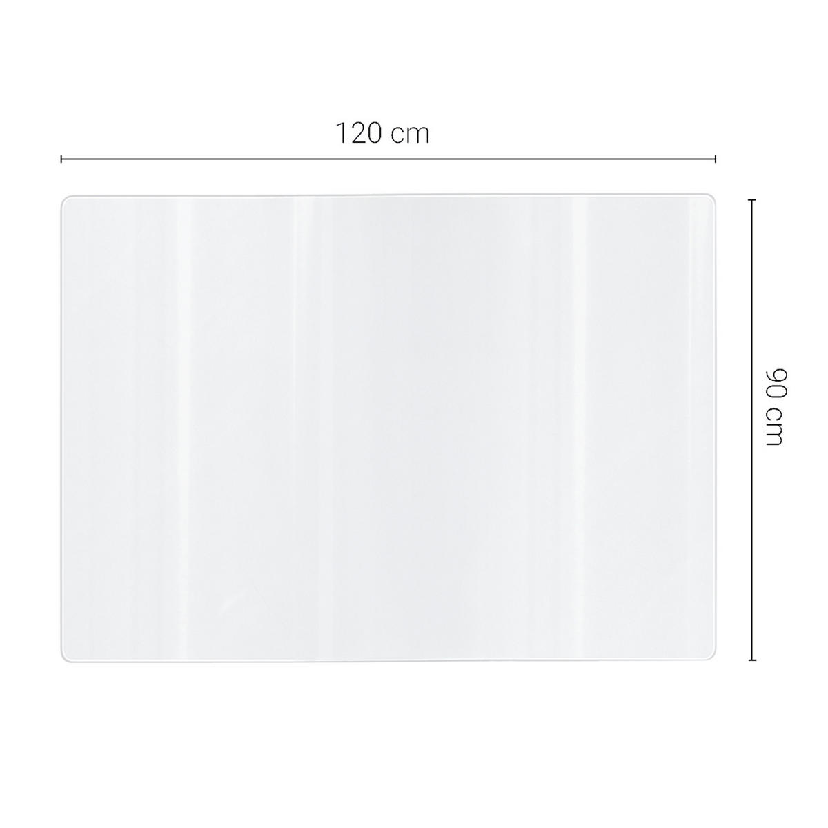 SCHUTZUNTERLAGE 120 x 90 cm – Transparente – Schutzmatte - Transparent, Kunststoff (0.2/90/120cm) - TULUP