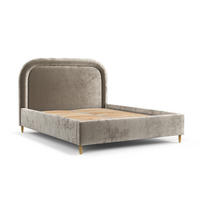 POLSTERBETT Mija Beige 120/200 cm im Chenille-Stoff - Beige/Naturfarben, Holz/Holzwerkstoff (120/200cm) - Maison de Reve