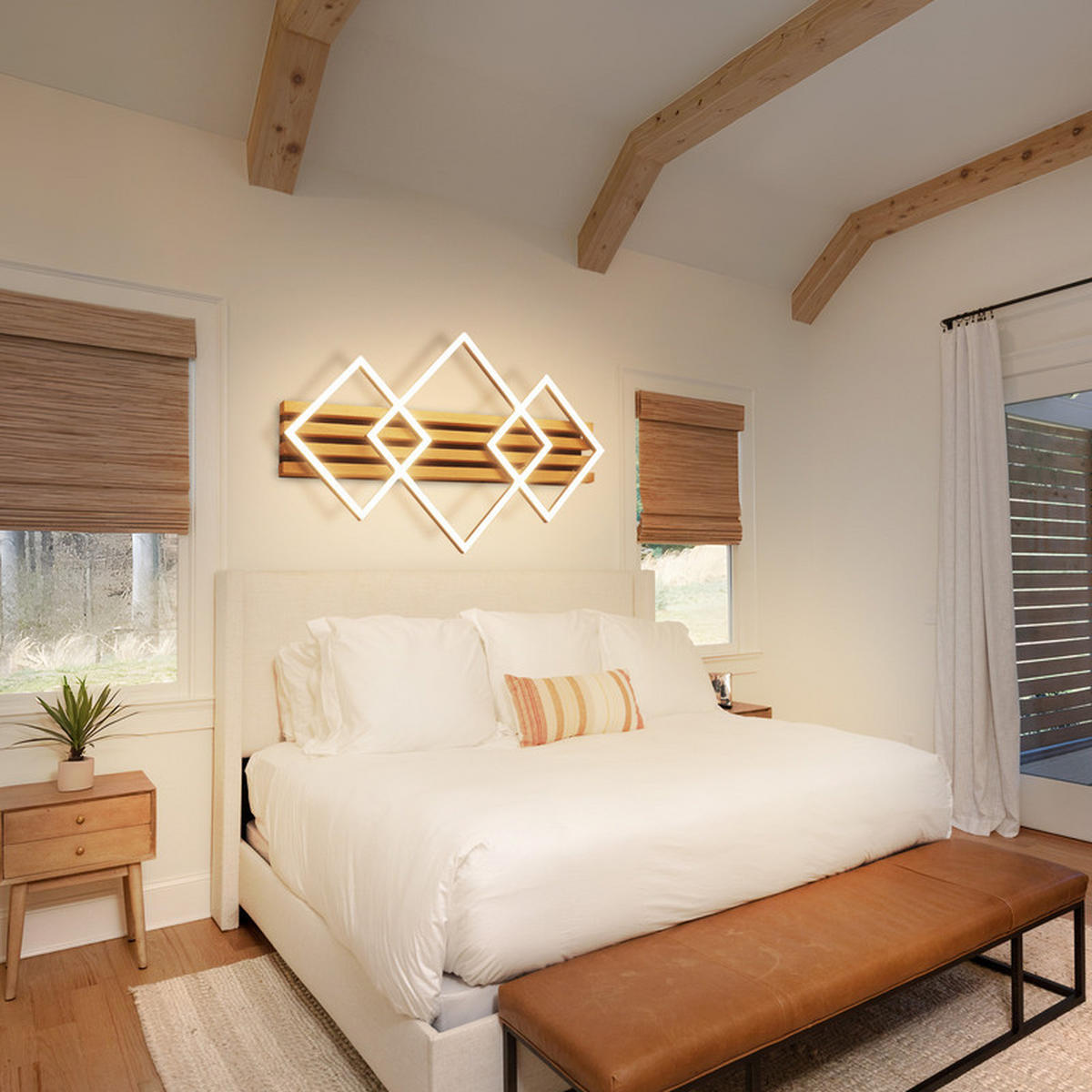 LED-DECKENLEUCHTE Elisabeth II 8.8/71.6/41.6cm - Eschefarben, Holz (8.8/71.6/41.6cm) - Nettlife