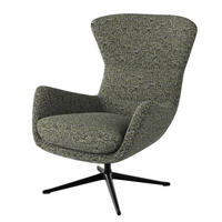 SESSEL mit Kreuzfuß - Silberfarben/Schwarz, Textil/Metall (84/99/96cm) - home24