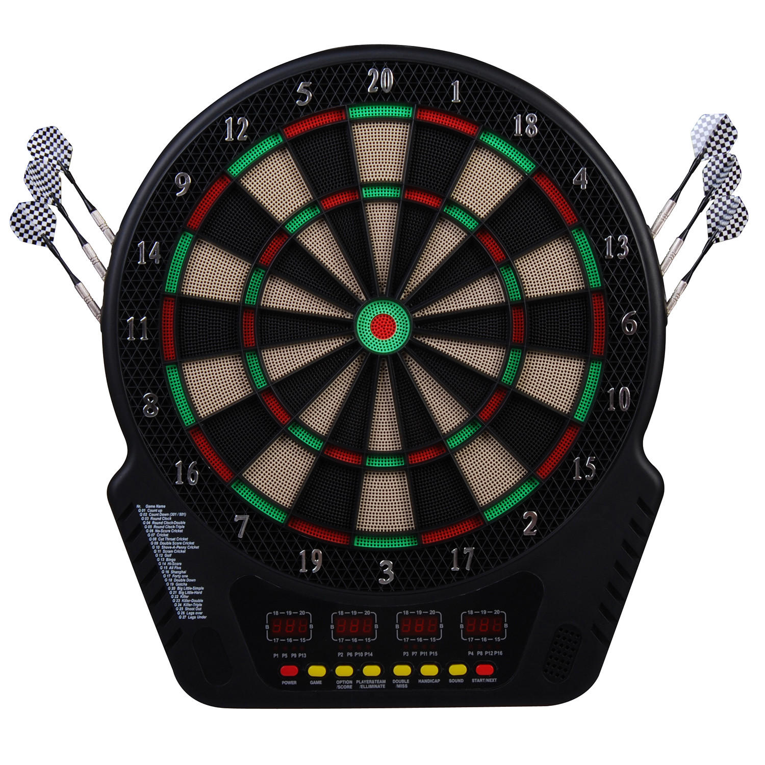 ELEKTRONISCHE Dartscheibe - Schwarz, Kunststoff (51.5/3.2/44cm) - HOMCOM