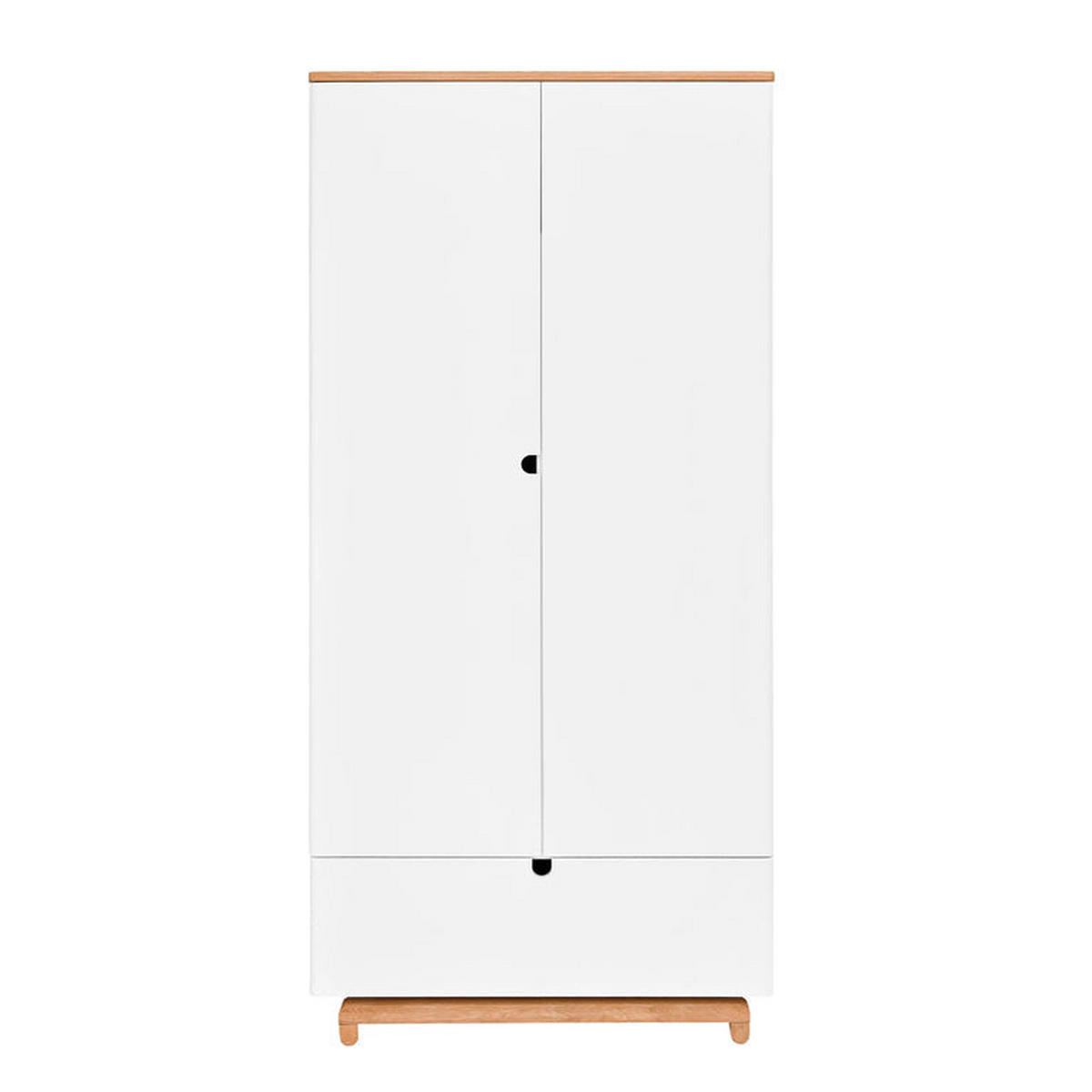 SKRIŇA 2 dvere Biela a drevo - biela, kompozitné drevo (90/109/50cm) - Petits-meubles