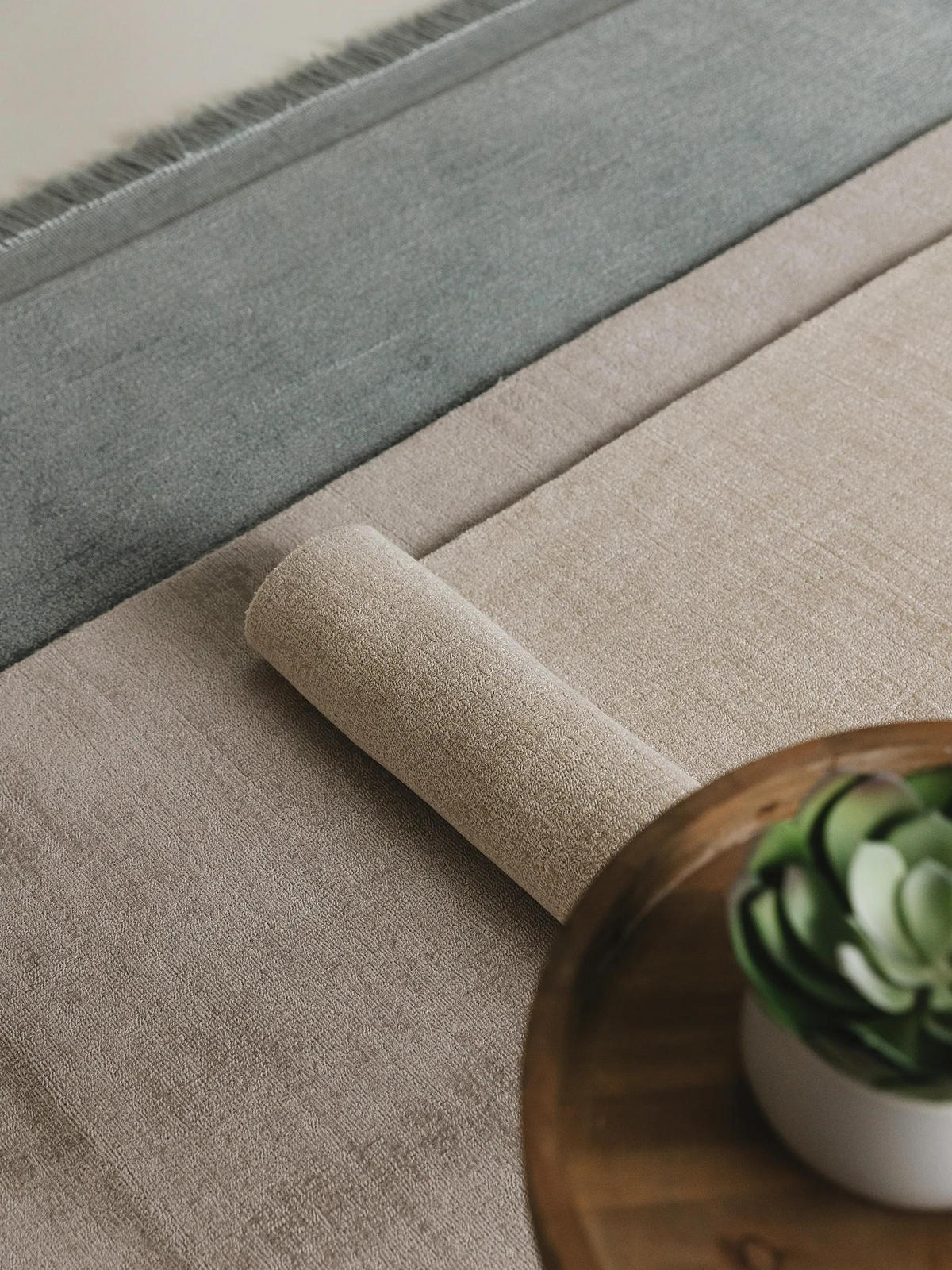 TEPPICH aus recyceltem Material Jade Türkis 120x170 cm - Türkis, Textil (120/170cm) - benuta Pure