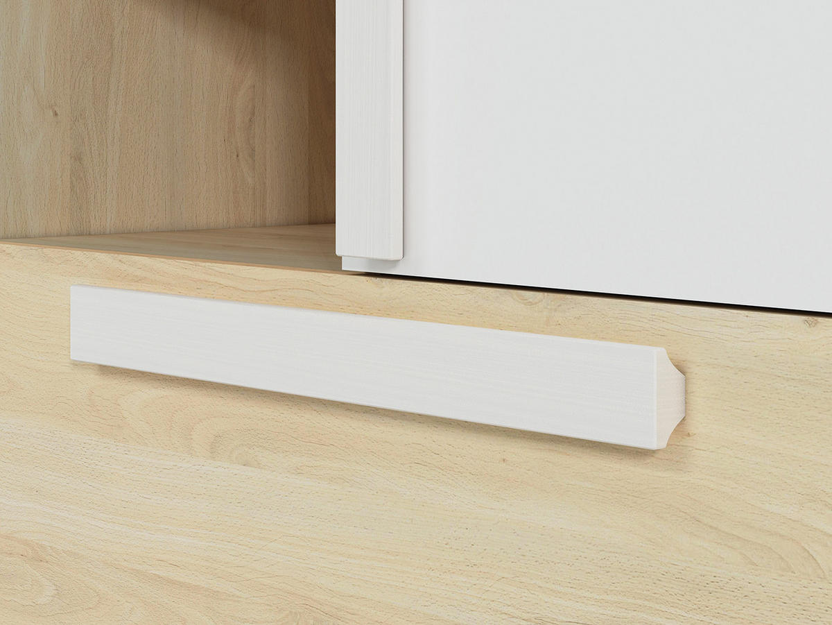 HIGHBOARD Drop Fjord Buche / weiß / grau - Multicolor/Braun, Holz/Holzwerkstoff (92/140/40cm) - Feldmann-Wohnen