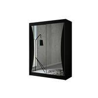 KLEIDERSCHRANK TIWAN mit Spiegel - 200 cm - Schwarz - Schwarz, Holzwerkstoff (200/215/61cm) - ALTDECOR