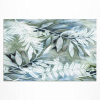 TEPPICH 120x180 cm Aquarell Blätter Zweige - Mintgrün, Kunststoff (120/180cm) - Wallfluent