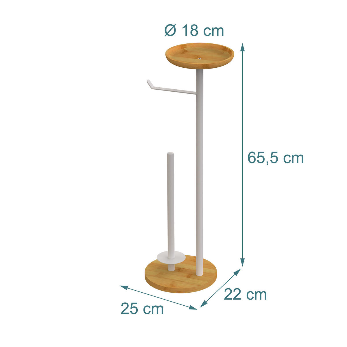 DRŽIAK WC papiera - viacfarebná, kov/drevo (25/65/20cm) - Relaxdays
