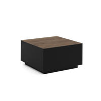 COUCHTISCH QUADRA - Sandfarben/Schwarz, Holzwerkstoff (65/65/35cm) - Meblini