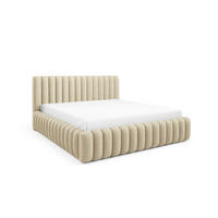 POLSTERBETT BLIVIO 180x200 cm,mit Bettkasten,Lattenrost,Doppelbett,Boxspringbett-Optik-Beige - Beige, Holz (180/200cm) - Furnistar