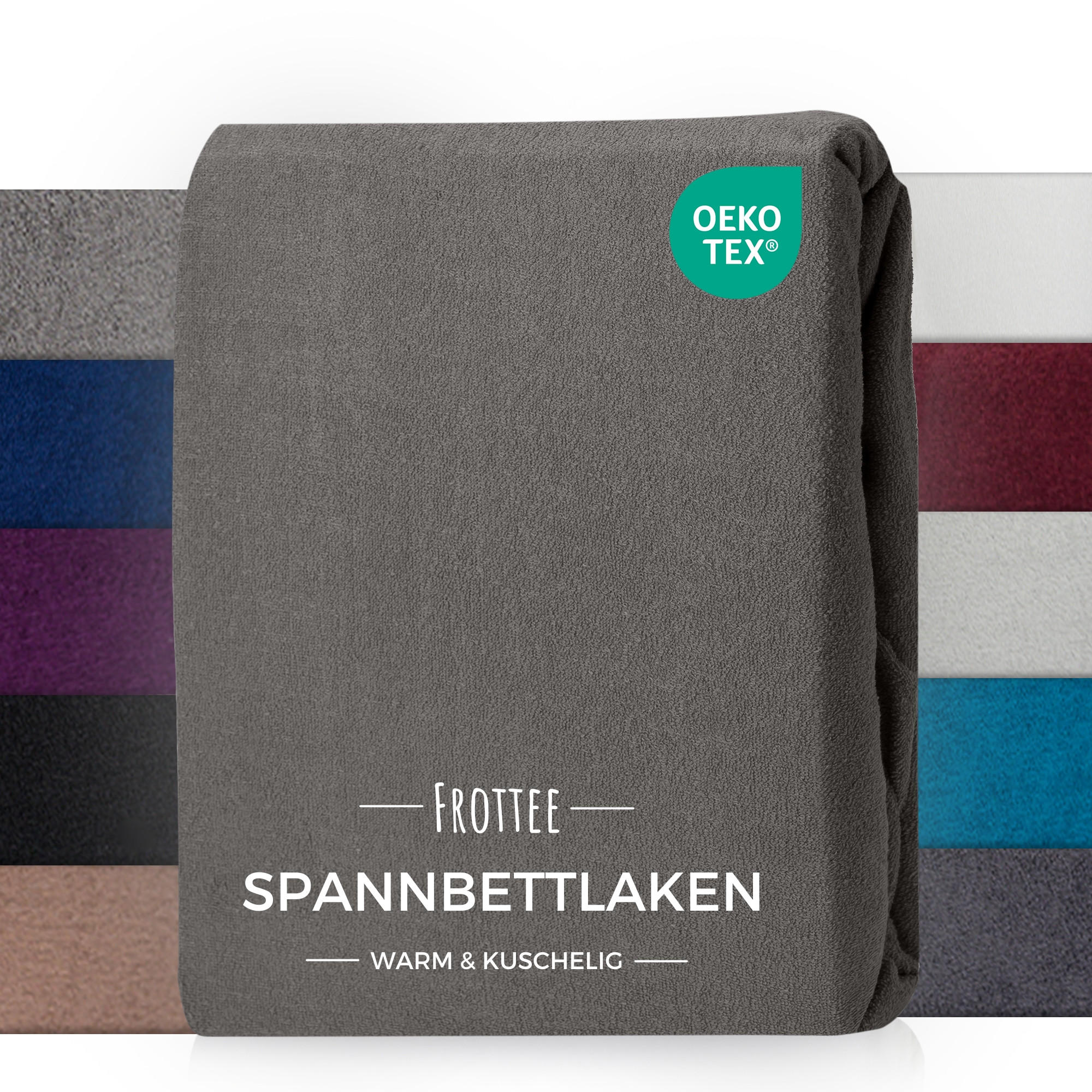 FROTTEE-SPANNBETTLAKEN 160x200 cm Grau, Warmes Winter Bettlaken - Grau, Textil (160/200cm) - Carpe Sonno