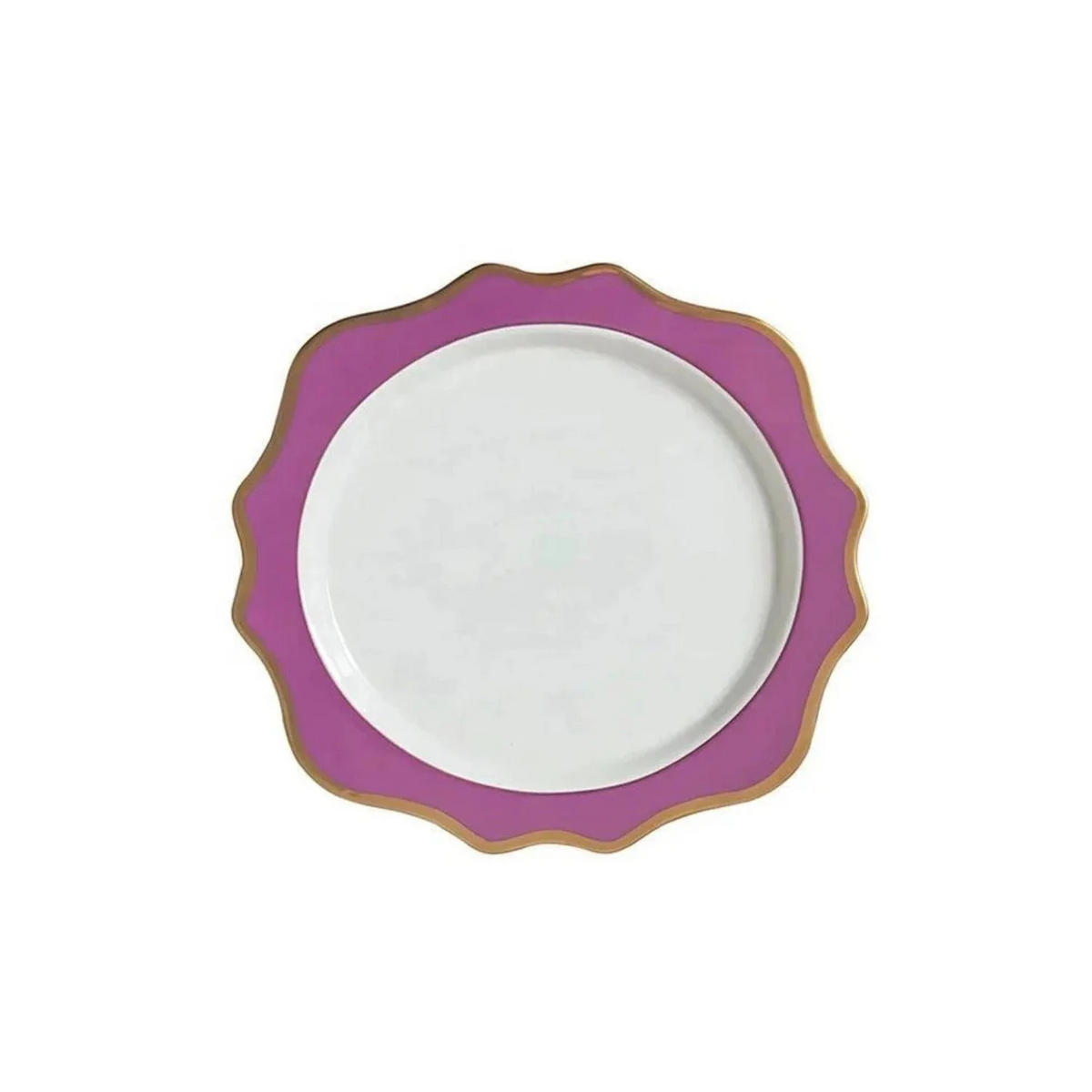 TELLERSET Lila Goldrand Bone China Lila Gold 4tlg Ø30 Ø27 Ø20 Ø16 cm - Weiß Hochglanz/Lila, Keramik (30/2/2cm) - Quality Elegance